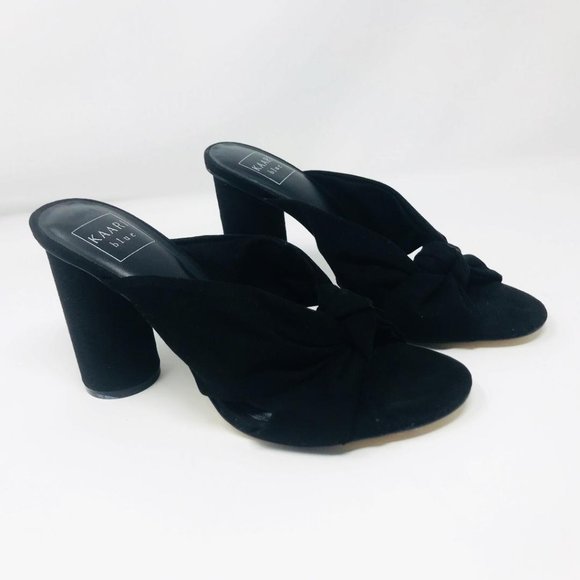 Kaari Blue Shoes - Kaari Blue Size 8 Knotted Rounded Katie Heels